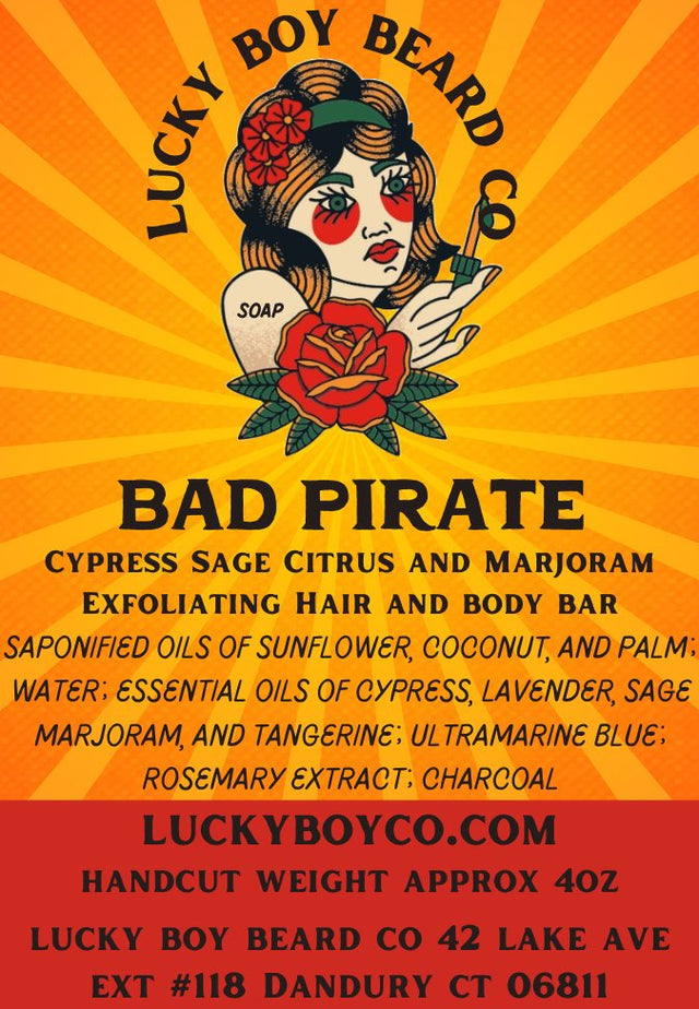 Bad Pirate 100% Natural Handmade Bar Soap - Lucky Boy Beard Co